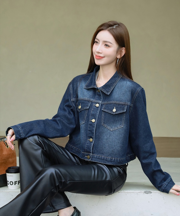 Thick plus velvet Korean style simple Casual short coat
