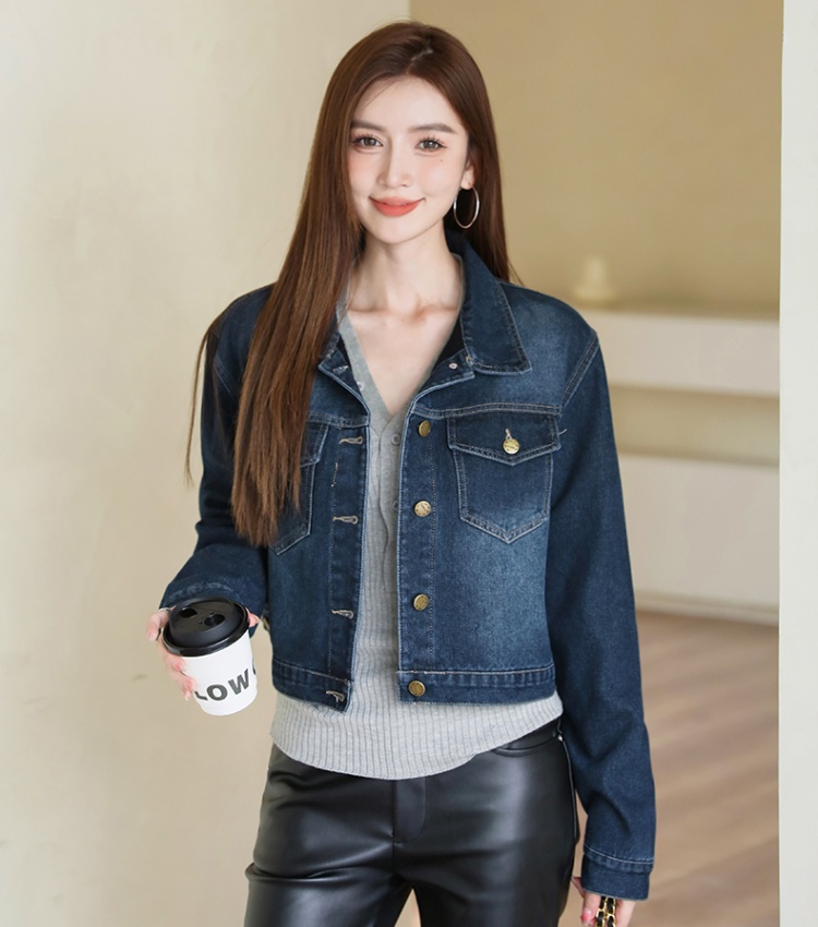 Thick plus velvet Korean style simple Casual short coat