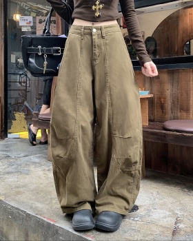 Loose slim winter long pants khaki high waist jeans