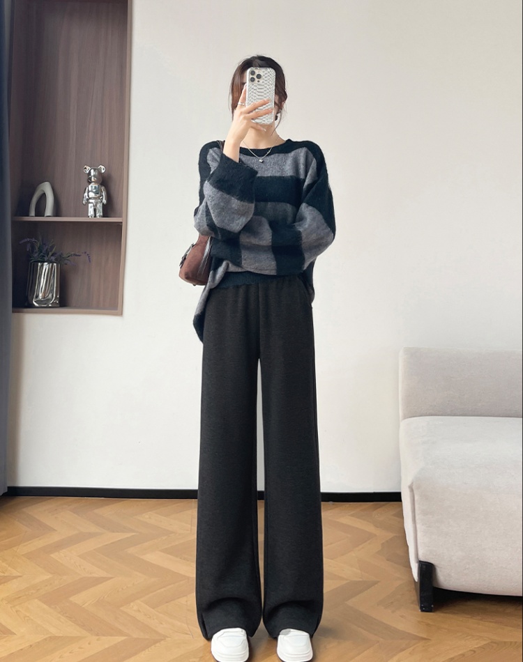 Wool Casual loose drape wide leg pants for women