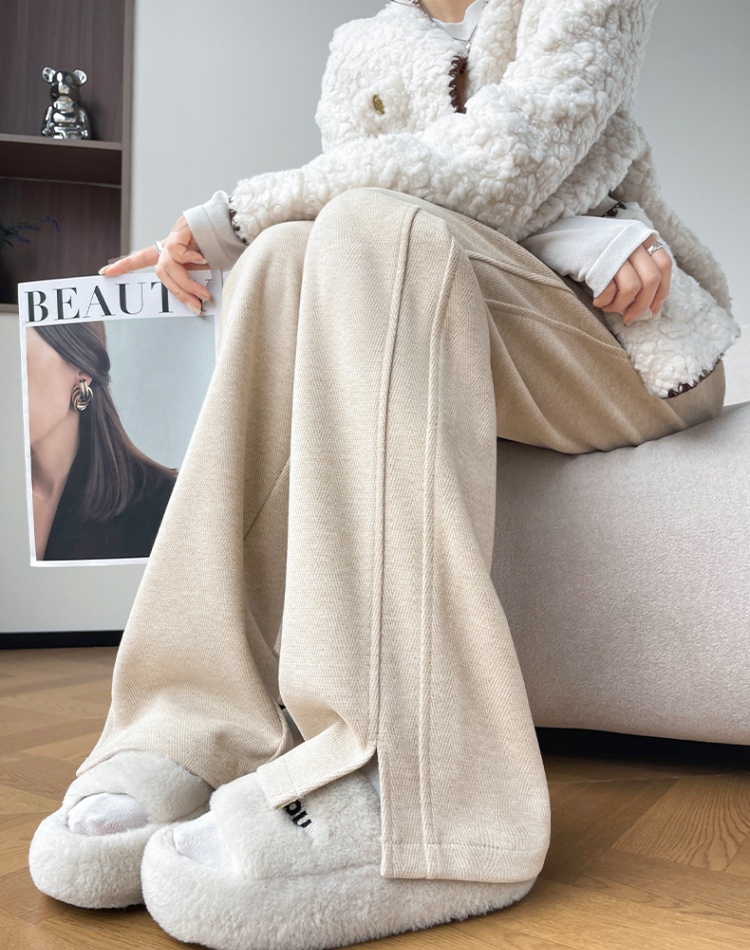 Wool Casual loose drape wide leg pants for women