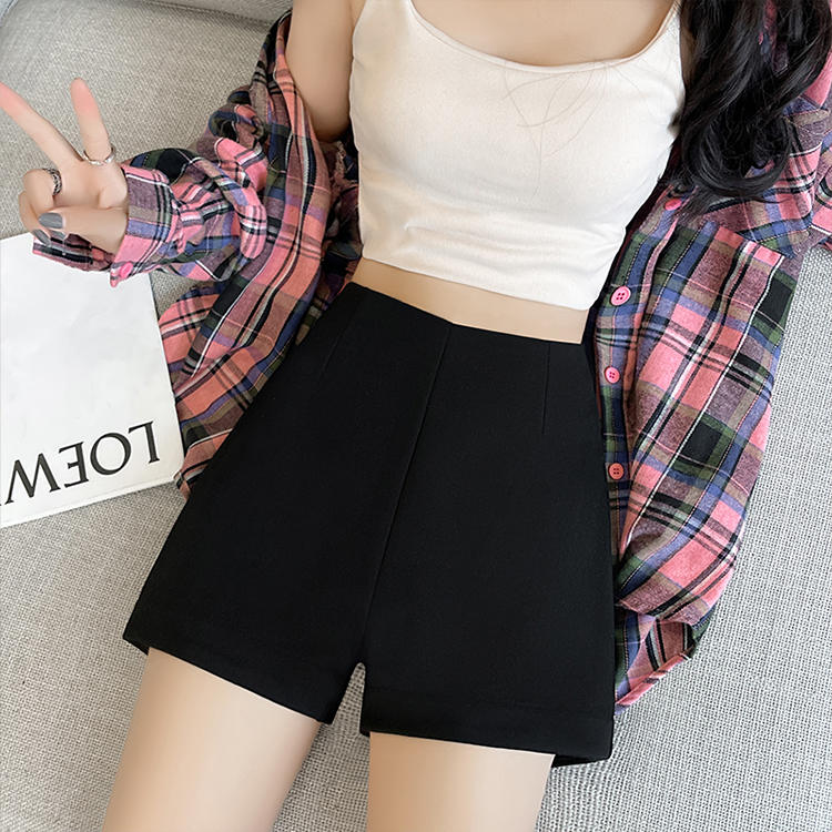 High waist elasticity autumn spicegirl slim shorts for women