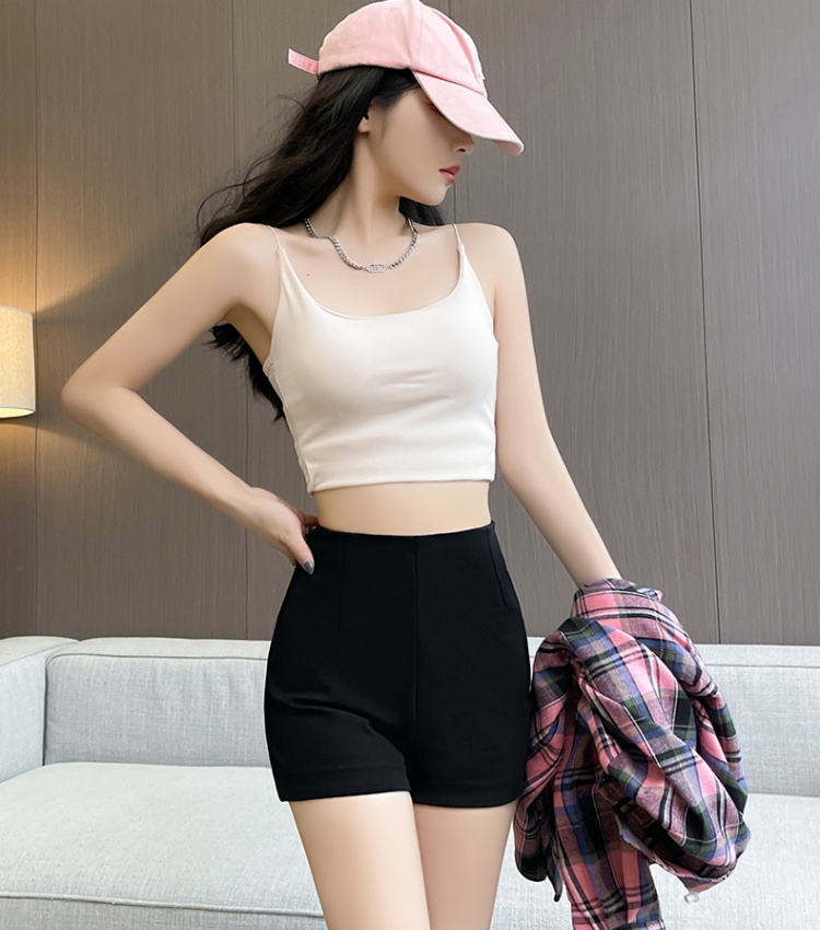 High waist elasticity autumn spicegirl slim shorts for women