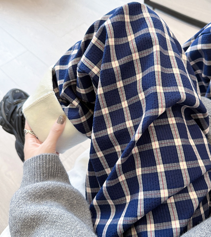 Niche navy-blue casual pants straight pants for women