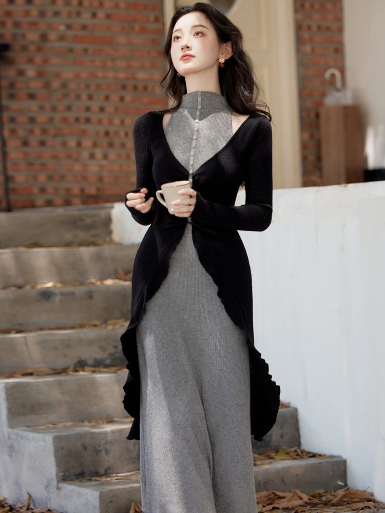 Knitted coat 2pcs set