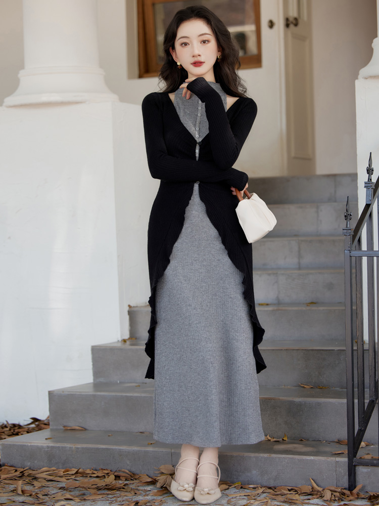 Knitted coat 2pcs set