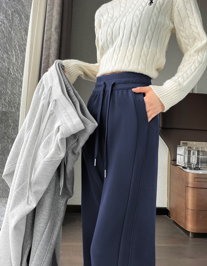Sports straight wide leg pants spring sweatpants for women