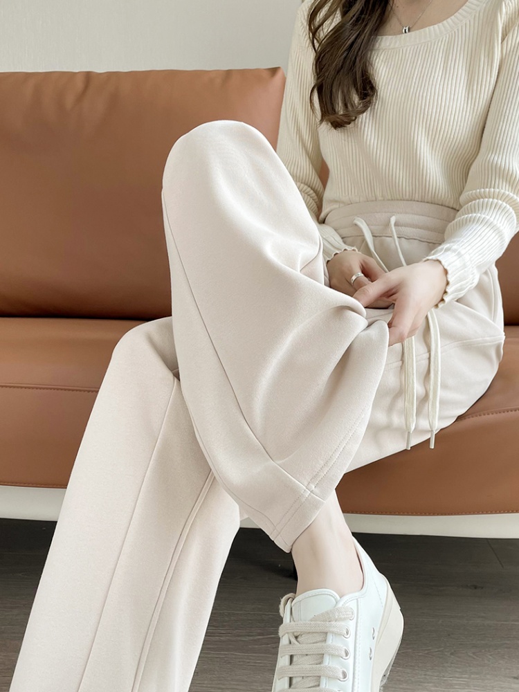Sports straight wide leg pants spring sweatpants for women