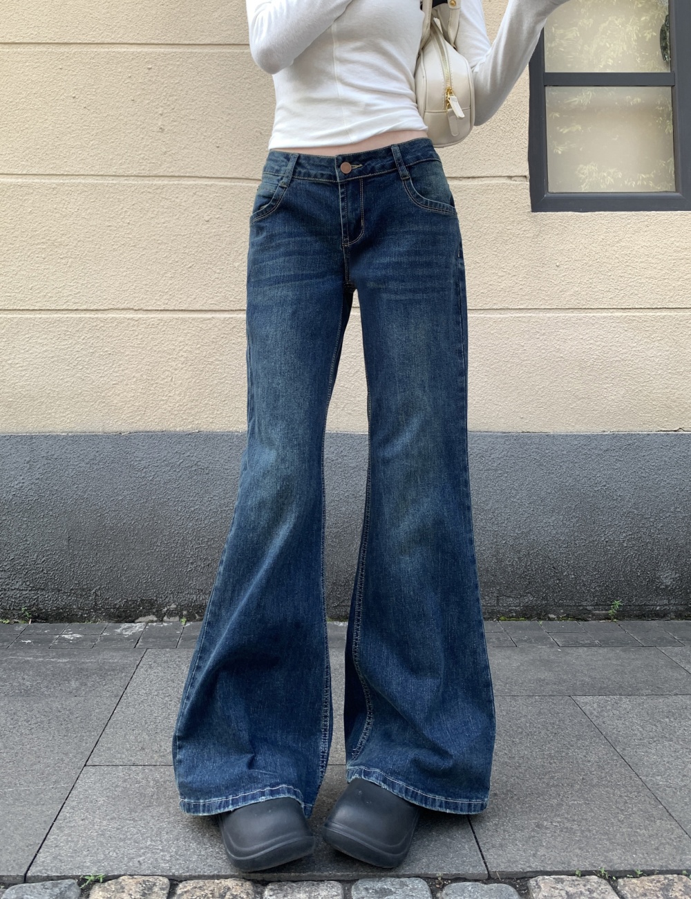 Elasticity low-waist pants micro speaker slim jeans