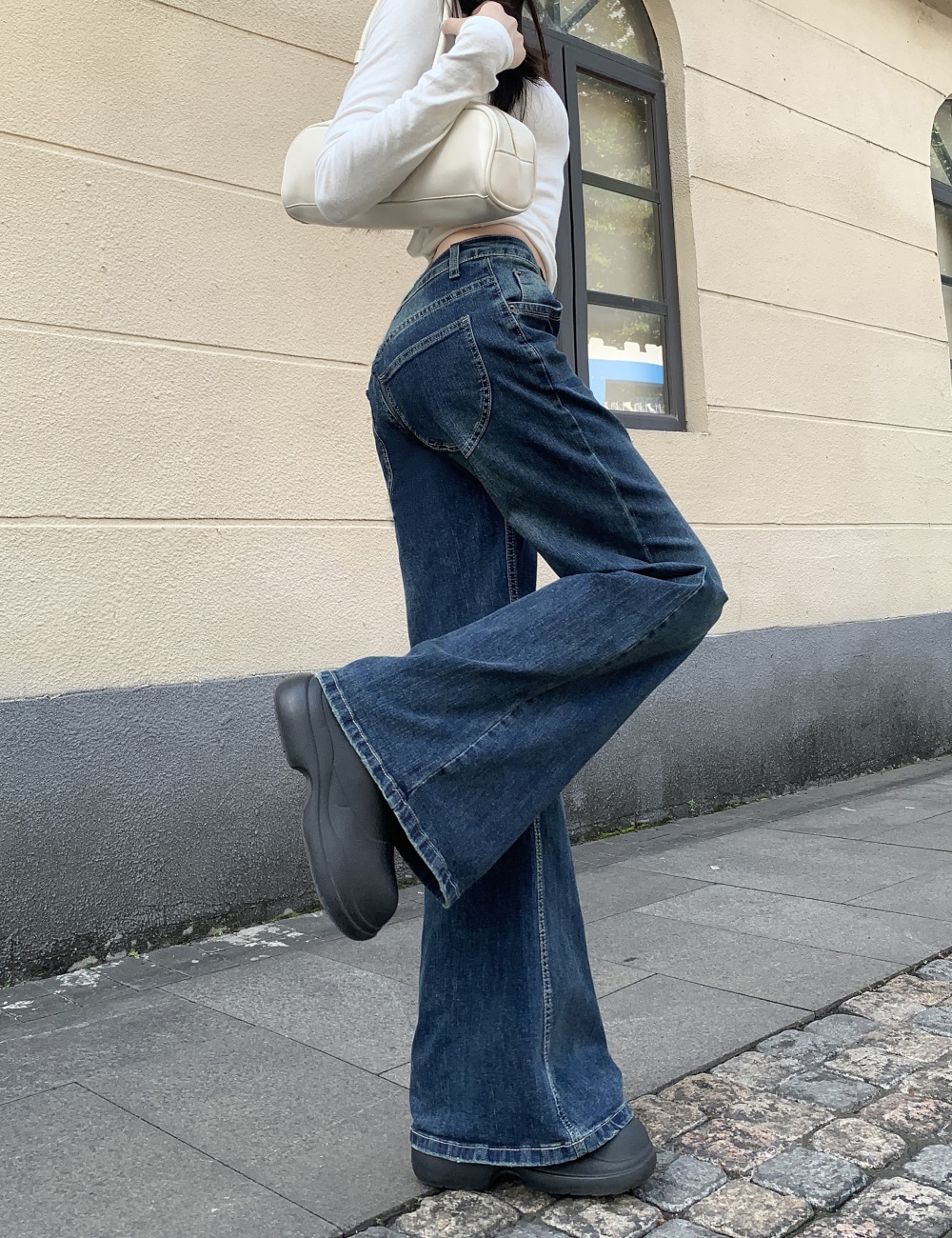 Elasticity low-waist pants micro speaker slim jeans