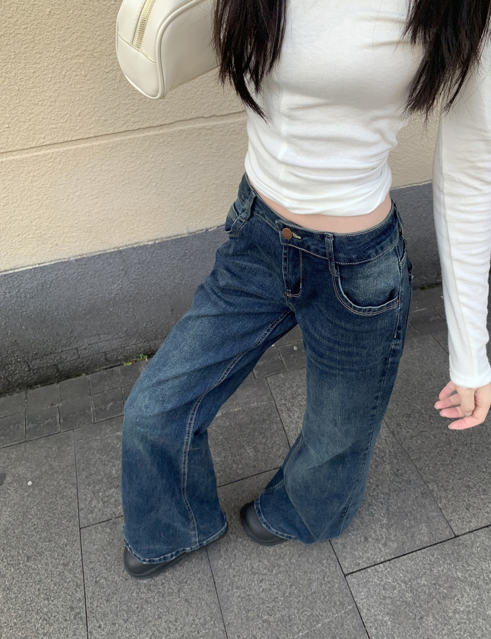 Elasticity low-waist pants micro speaker slim jeans