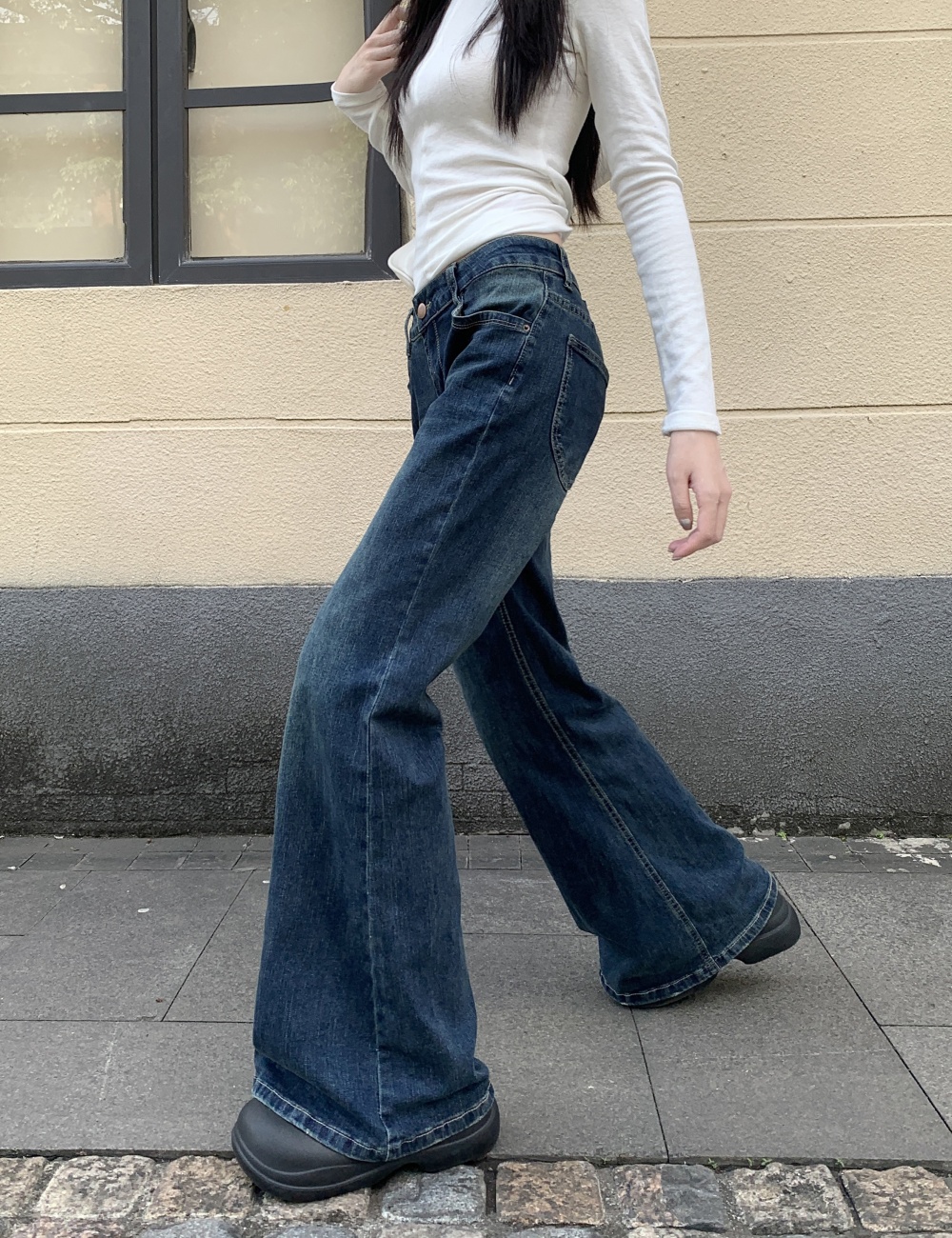 Elasticity low-waist pants micro speaker slim jeans