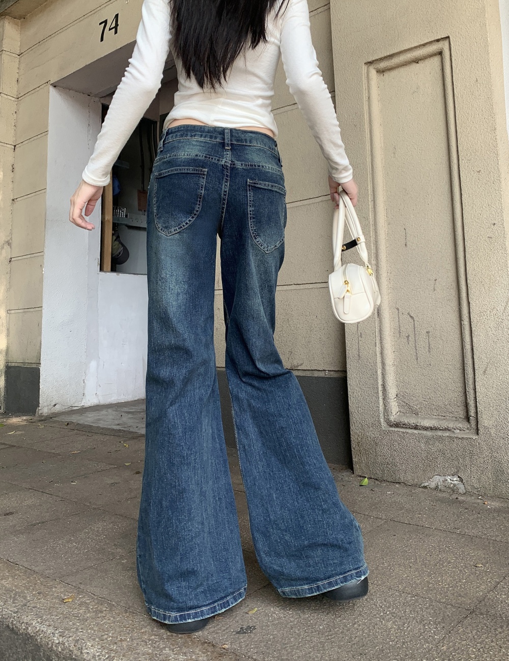 Elasticity low-waist pants micro speaker slim jeans