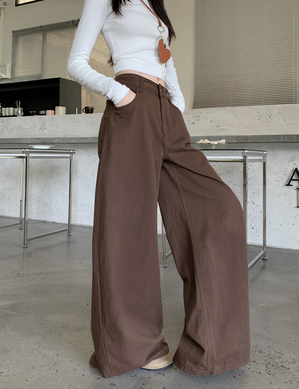Slim loose wide leg pants lazy casual pants for women