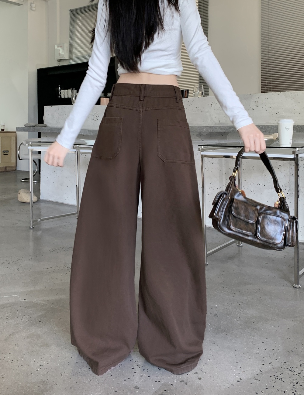 Slim loose wide leg pants lazy casual pants for women
