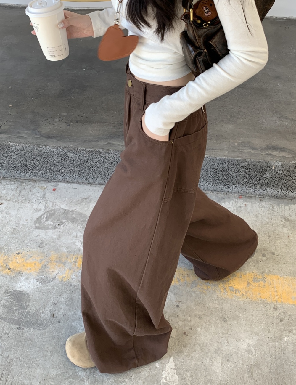 Slim loose wide leg pants lazy casual pants for women