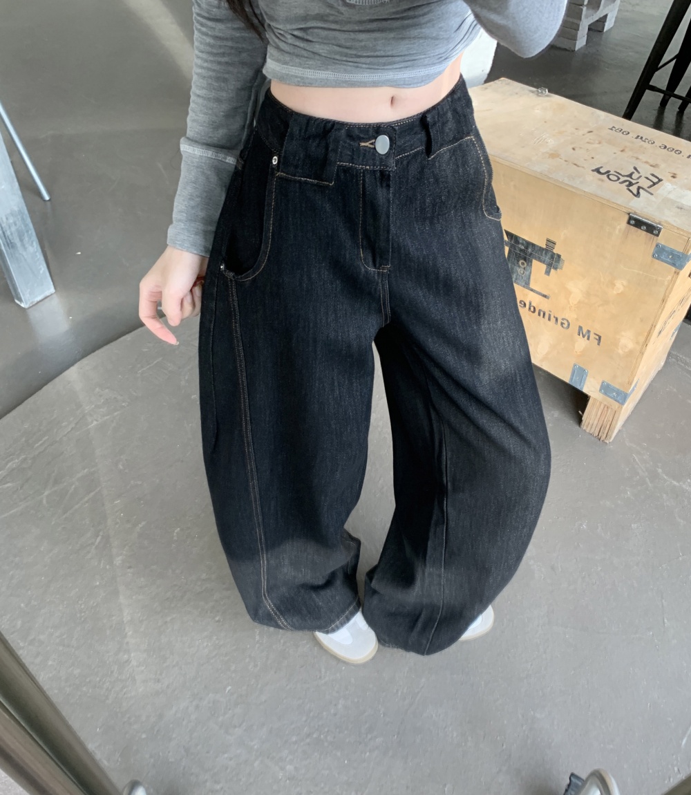 American style mopping pants retro loose jeans for women