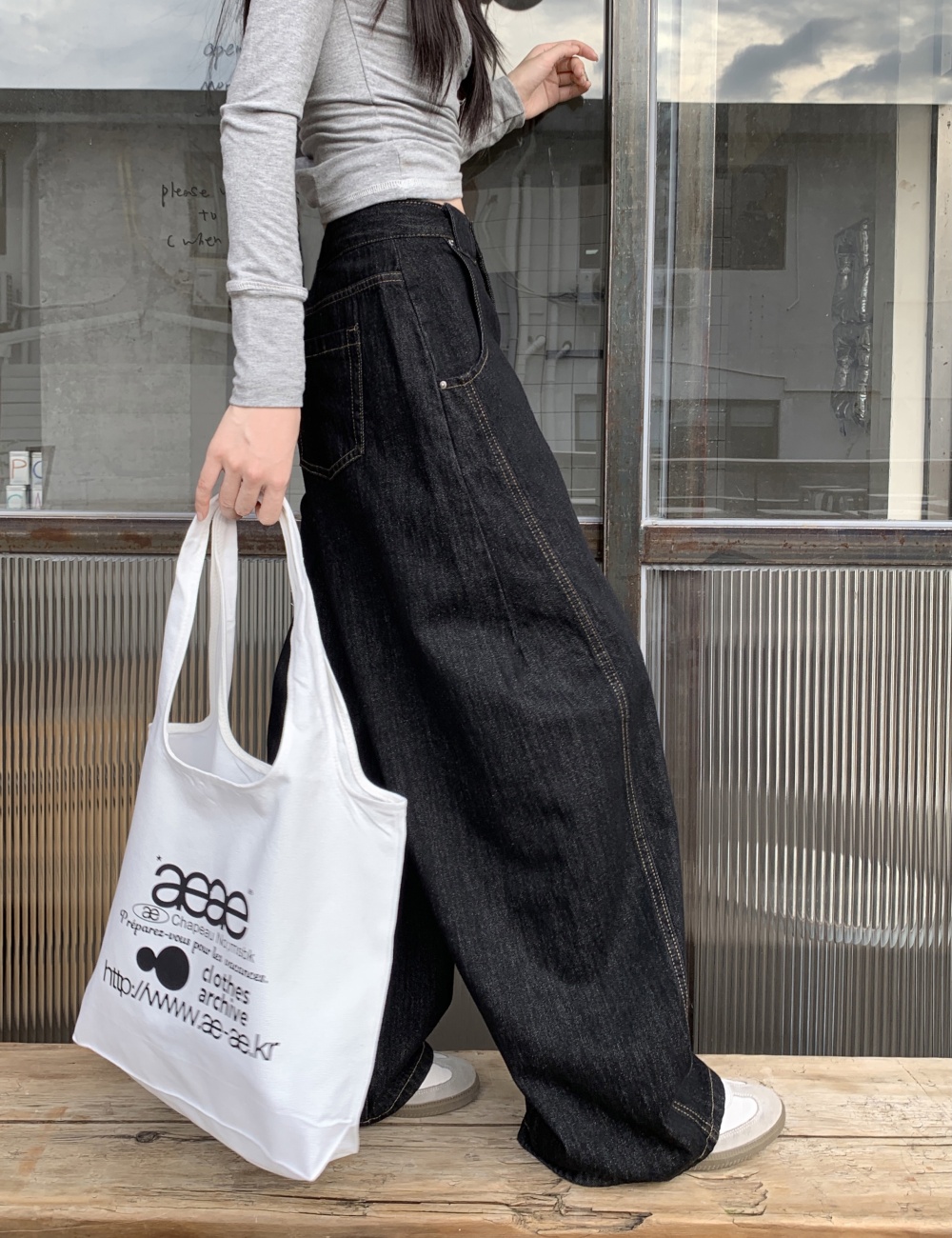 American style mopping pants retro loose jeans for women
