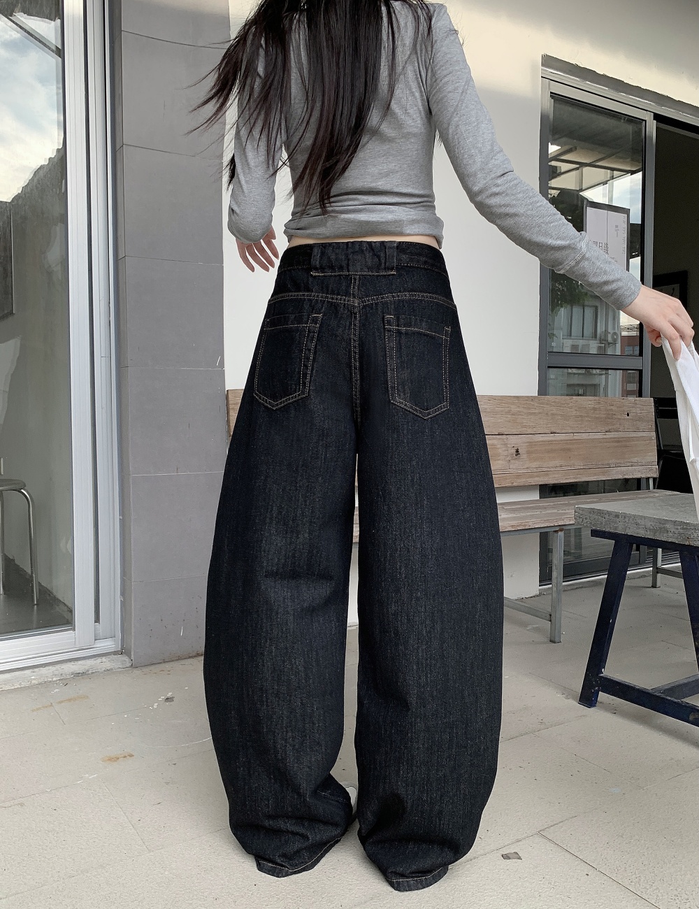 American style mopping pants retro loose jeans for women