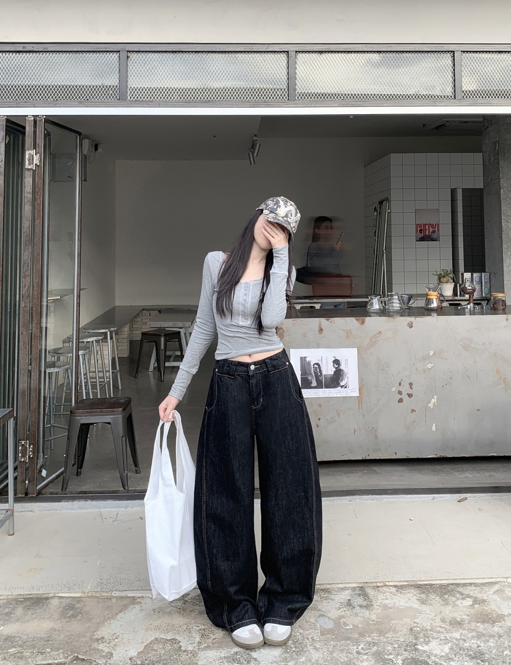 American style mopping pants retro loose jeans for women