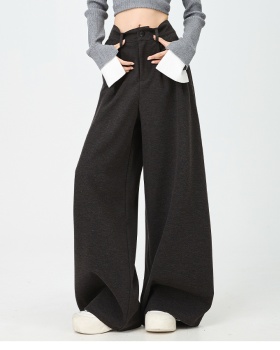High waist woolen suit pants thermal Casual long pants