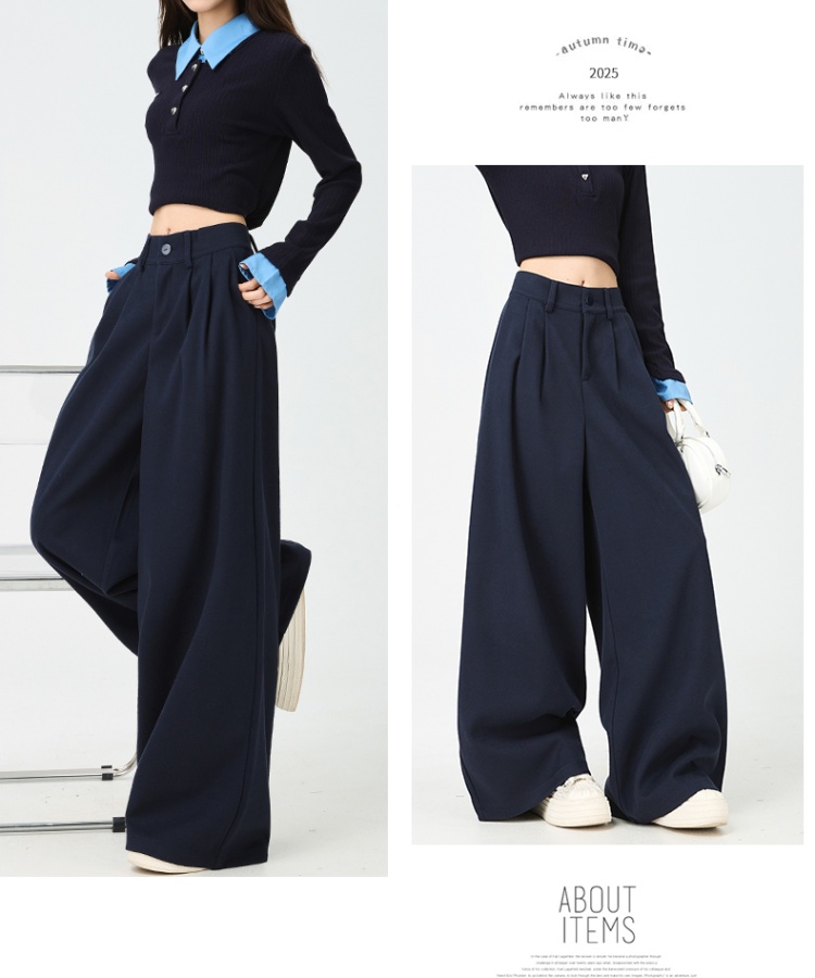 High waist woolen suit pants thermal Casual long pants
