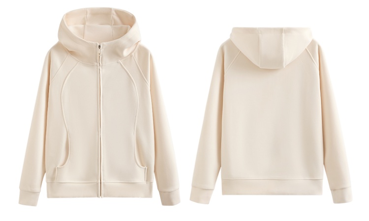 Hooded winter tops autumn and winter zip coat for women