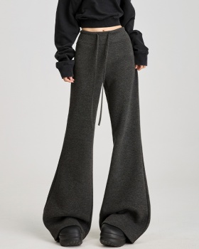 Plus velvet sweatpants speaker wide leg pants for women