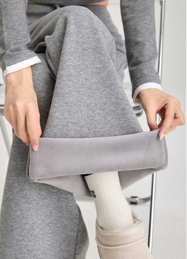 Plus velvet sweatpants speaker wide leg pants for women