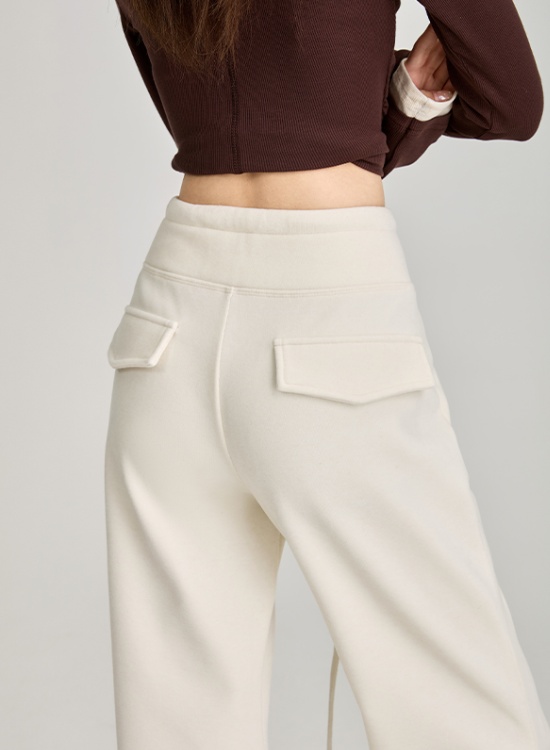 Plus velvet sweatpants speaker wide leg pants for women