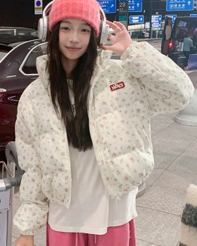 Winter down coat fashion floral cotton coat for women