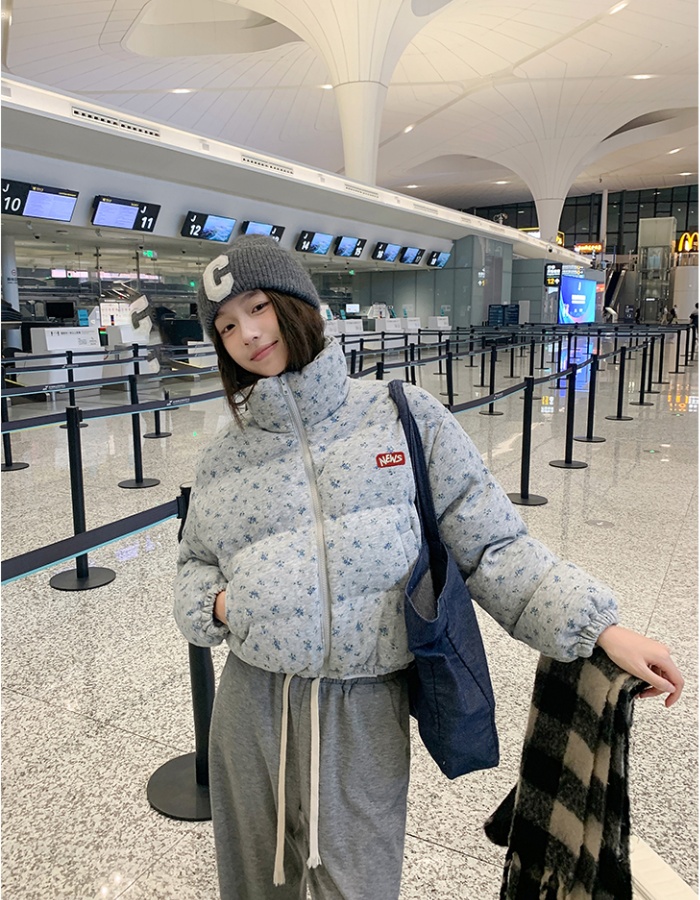 Winter down coat fashion floral cotton coat for women