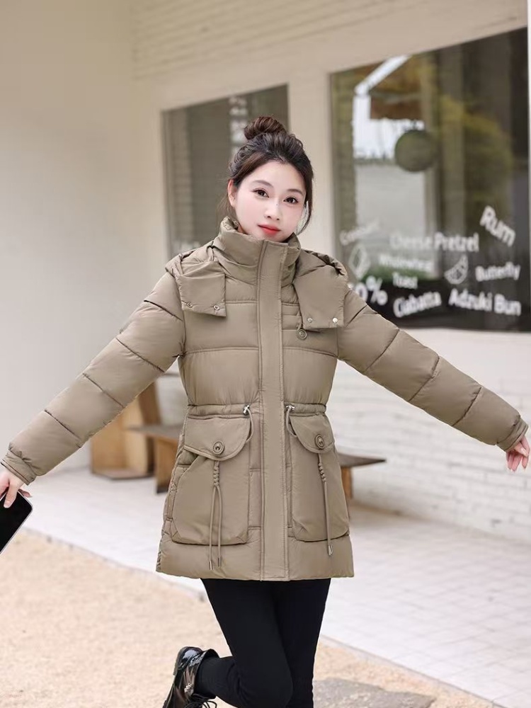 Hooded fashion winter coat thermal long slim cotton coat
