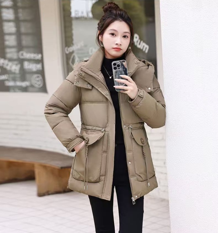 Hooded fashion winter coat thermal long slim cotton coat