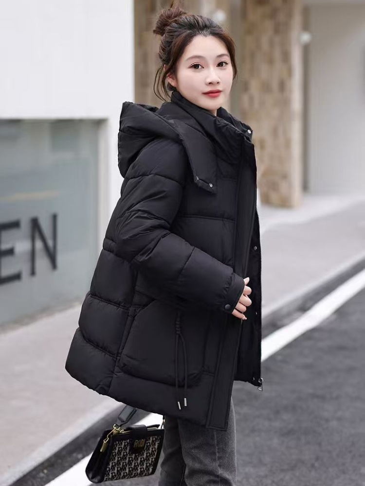 Hooded fashion winter coat thermal long slim cotton coat