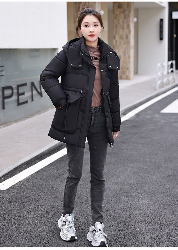 Hooded fashion winter coat thermal long slim cotton coat