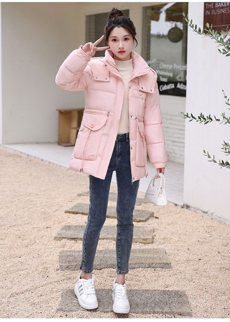 Hooded fashion winter coat thermal long slim cotton coat