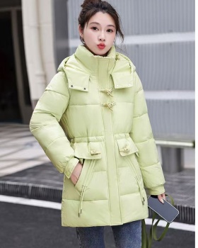 Down thick winter coat thermal pinched waist long cotton coat