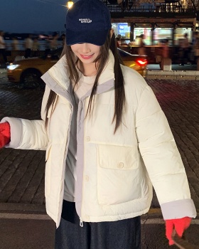 All-match cstand collar thermal cotton coat Casual fashion coat