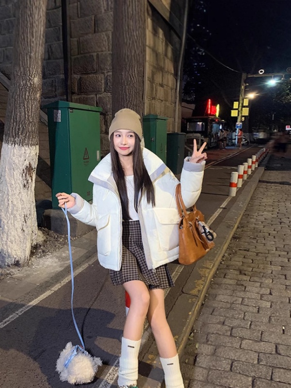 All-match cstand collar thermal cotton coat Casual fashion coat