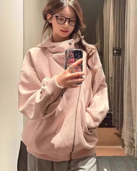 Show young supersoft cotton coat complex pink hoodie for women