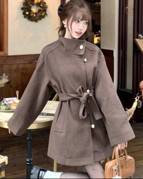Korean style woolen coat autumn and winter overcoat
