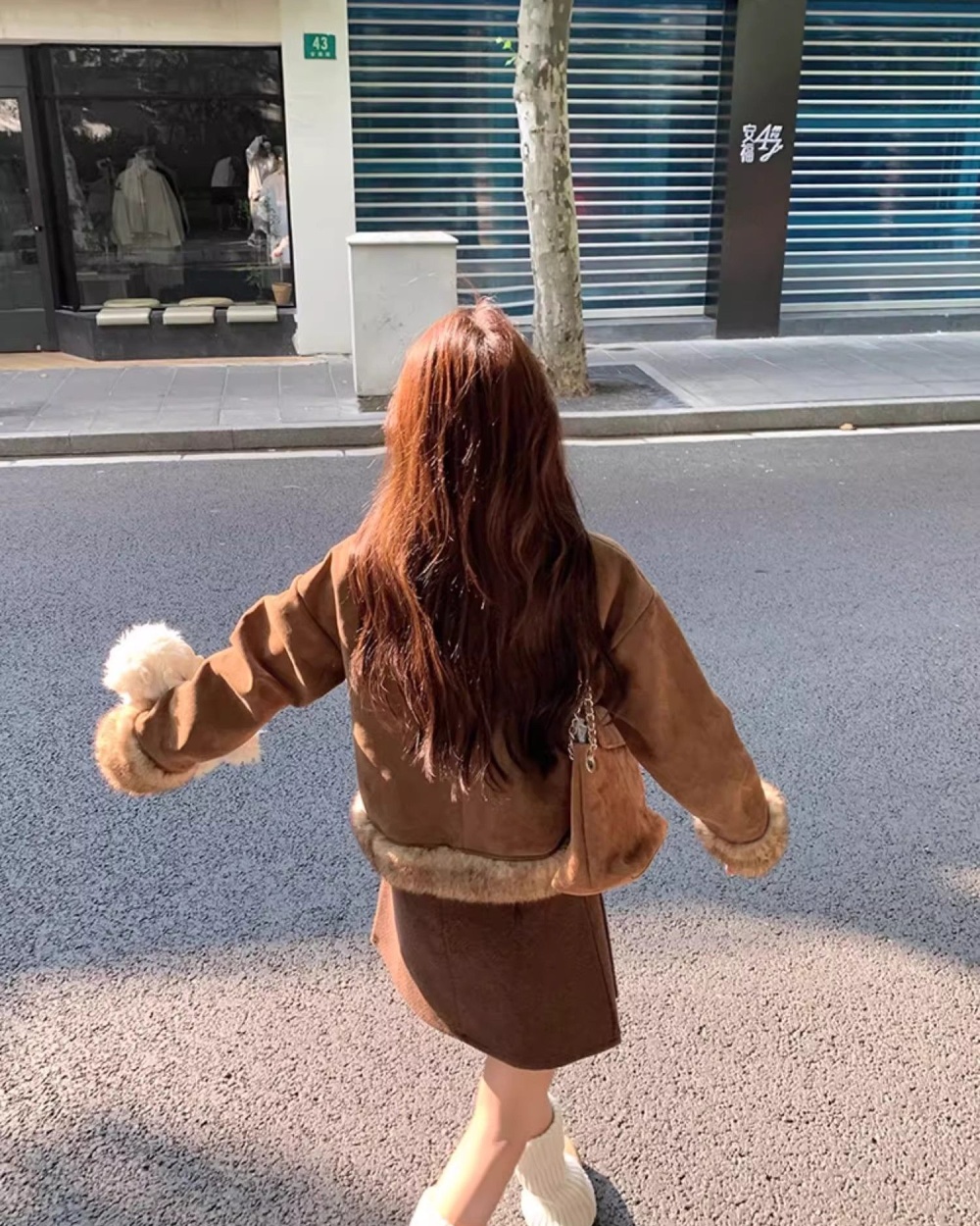 Horn buckle autumn and winter jacket for women