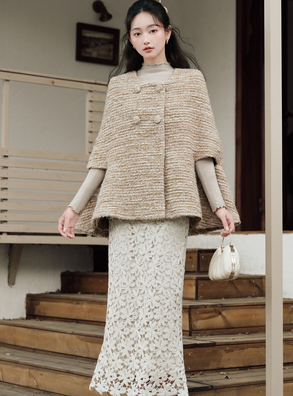 Short winter coat France style shawl for women