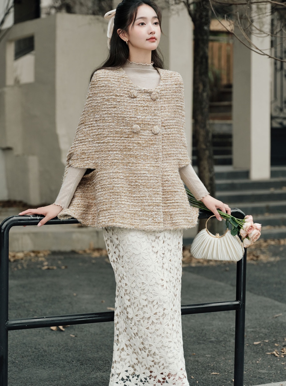 Short winter coat France style shawl for women