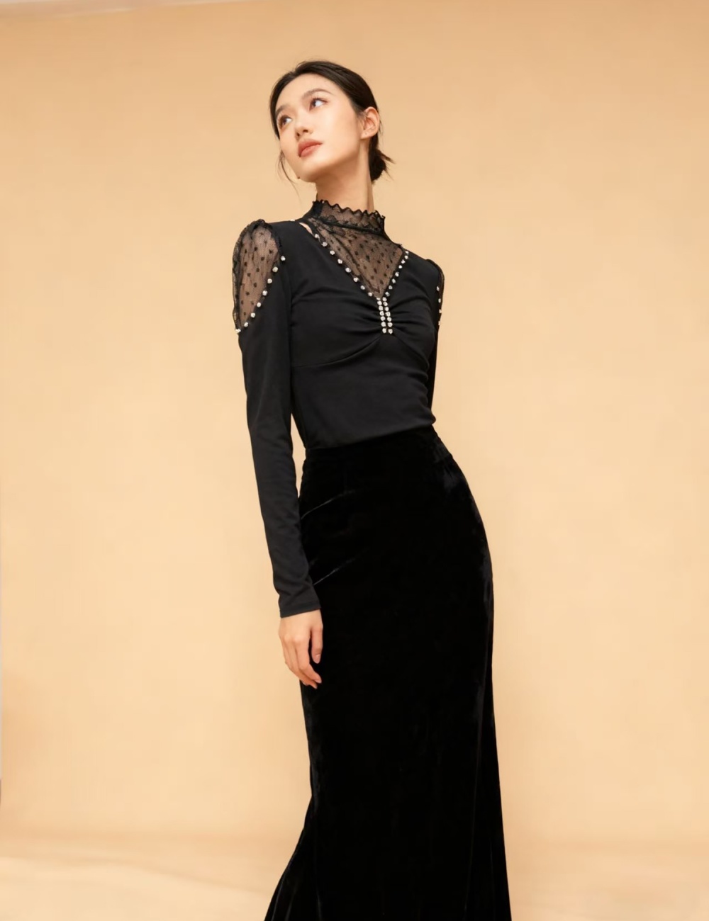 Rhinestone sueding bottoming small shirt