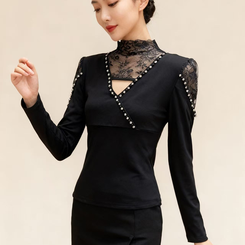Thick sueding tops half high collar small shirt for women