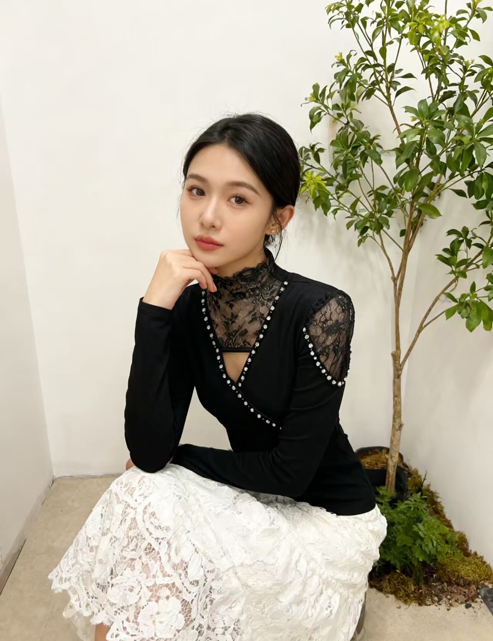 Thick sueding tops half high collar small shirt for women