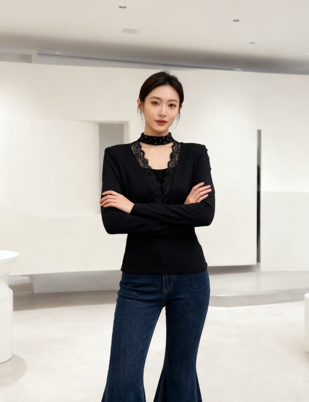 Long sleeve small shirt thick tops for women