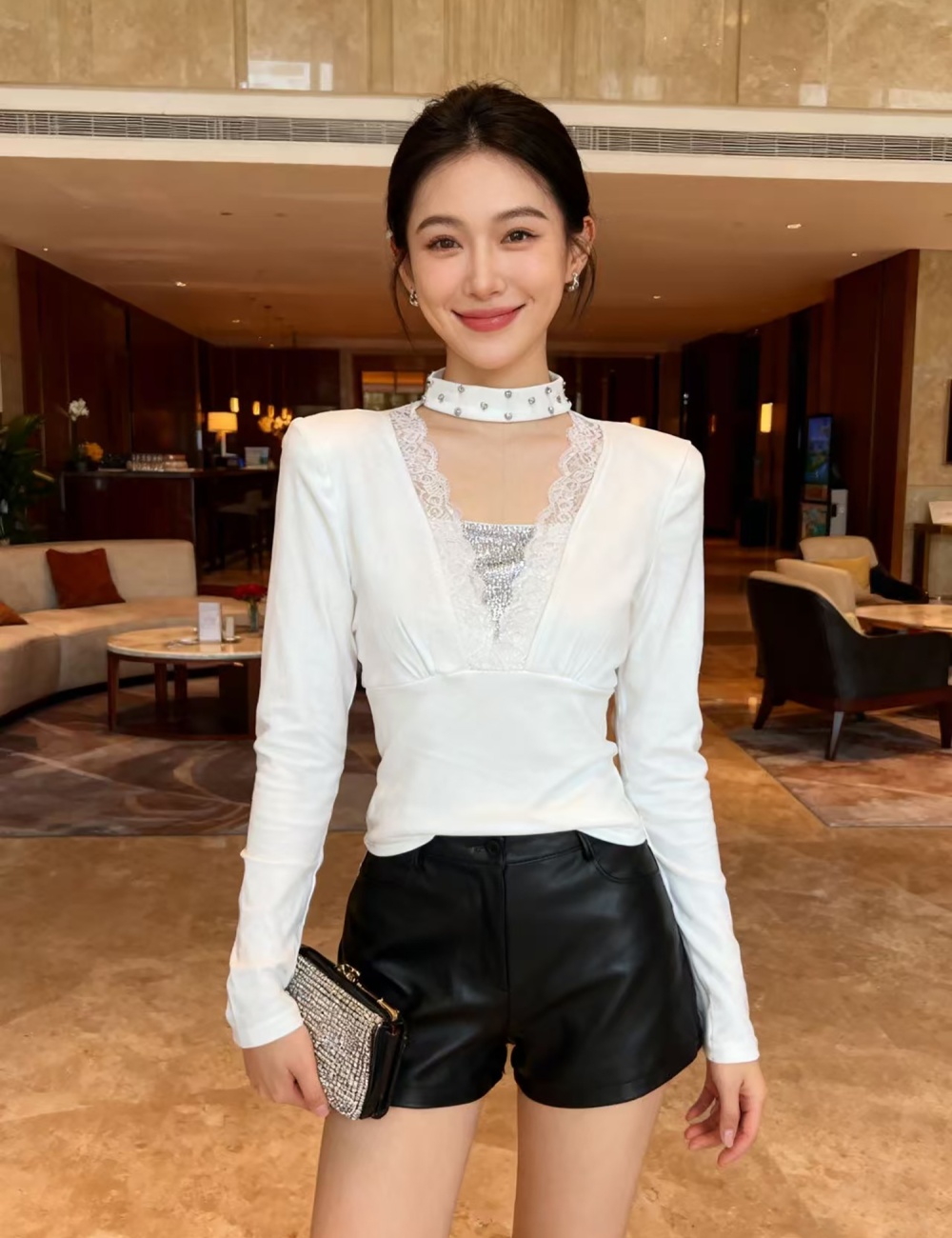 Long sleeve small shirt thick tops for women